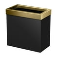 thumbnail image 1 of Gatco Elevate Stainless Steel 3.18 Gallon Rectangle Wastebasket Open Removable Lid, Matte Black/Brushed Brass, 1 of 5