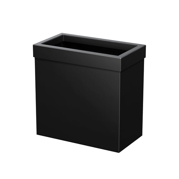 Gatco Elevate Stainless Steel 3.18 Gallon Rectangle Wastebasket Open Removable Lid, Matte Black