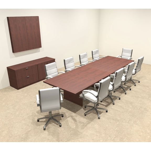 Modern Rectangular 12' Conference table, #OT-SUL-C32