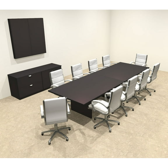 Modern Rectangular 12' Conference table, #OT-SUL-C34