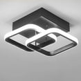 thumbnail image 1 of Modern Rectangular 2 LED Ceiling Light 22W Cool White Light 6000K Ceiling Light for Hallway Kitchen Living Room Studio(Black,1PCS), 1 of 5