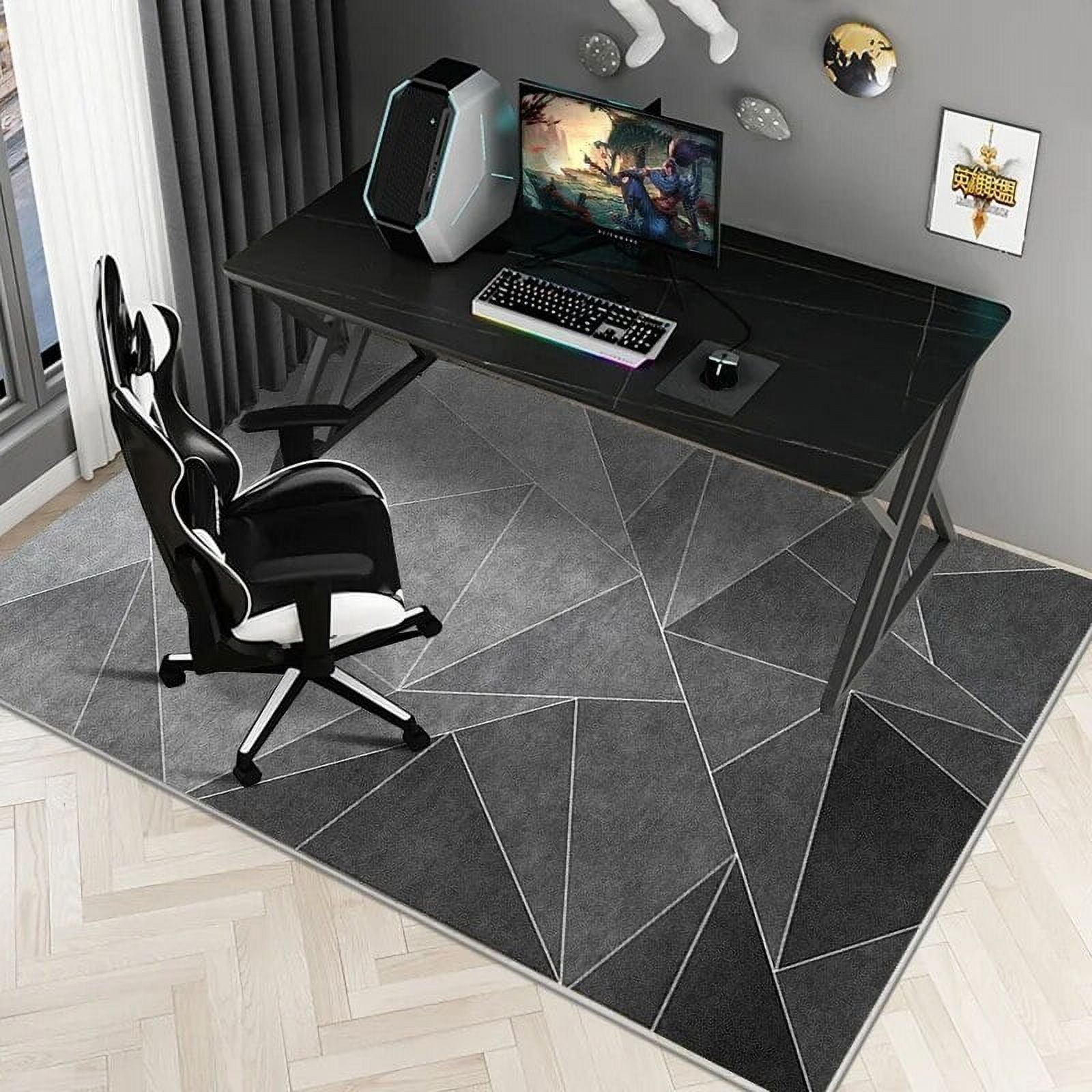 Office Chair Mat Carpet Office Chair Mat For Hardwood & Carpet - 31x47 Inch Anti-Slip Desk Floor Protector Rug, Brown Pattern, Machine Washable Rug Protector For Carpet Office Chair