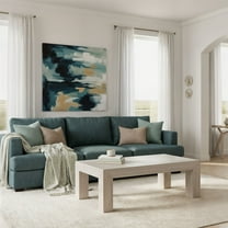 Modern Rectangular Coffee Table (48in x 24in / 1220mm x 610mm), White Sand Wirebrush