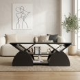 thumbnail image 1 of Modern Rectangular Coffee Table with 6 Storage Shelves - Black Engineered Wood, 1 of 10