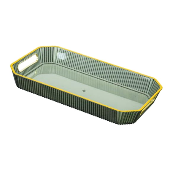Modern Rectangular Decorative Tray Cosmetic Storage Household with Handles Jewelry Tray for Coffee Table Living Room Bathroom Countertop Green
