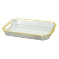 thumbnail image 1 of Modern Rectangular Decorative Tray Cosmetic Storage Household with Handles Jewelry Tray for Coffee Table Living Room Bathroom Countertop White, 1 of 8