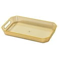 thumbnail image 1 of Modern Rectangular Decorative Tray Cosmetic Storage Household with Handles Jewelry Tray for Coffee Table Living Room Bathroom Countertop Yellow, 1 of 8