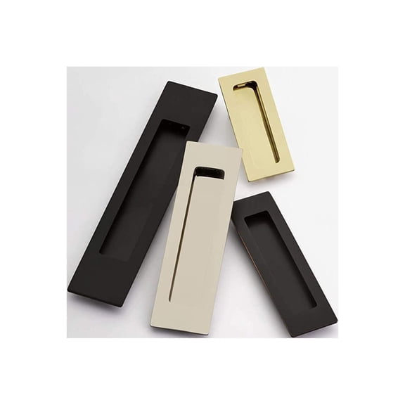 Modern Rectangular, Flush Pull, 1-3/4" x 4", Polished Nickel