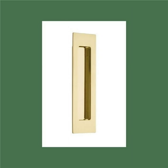 Modern Rectangular Flush Pull, Unlacquered Brass