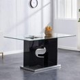 Modern Rectangular Glass Dining Table for 4 6 8, Kitchen Dining Room