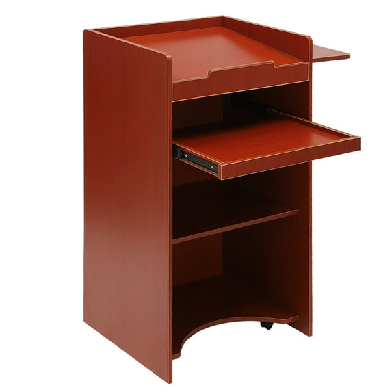 Modern Rectangular Podium Wood Shelf Lecture Commercial Furniture Laptop Wood Table Floor Lecterns