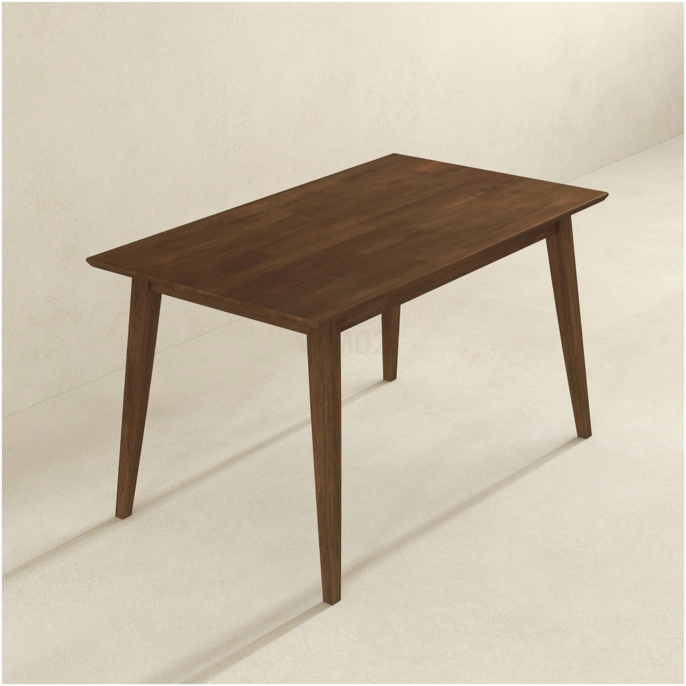 Modern Rectangular Solid Wood Dining Table 47 Inch, Walnut Brown ...