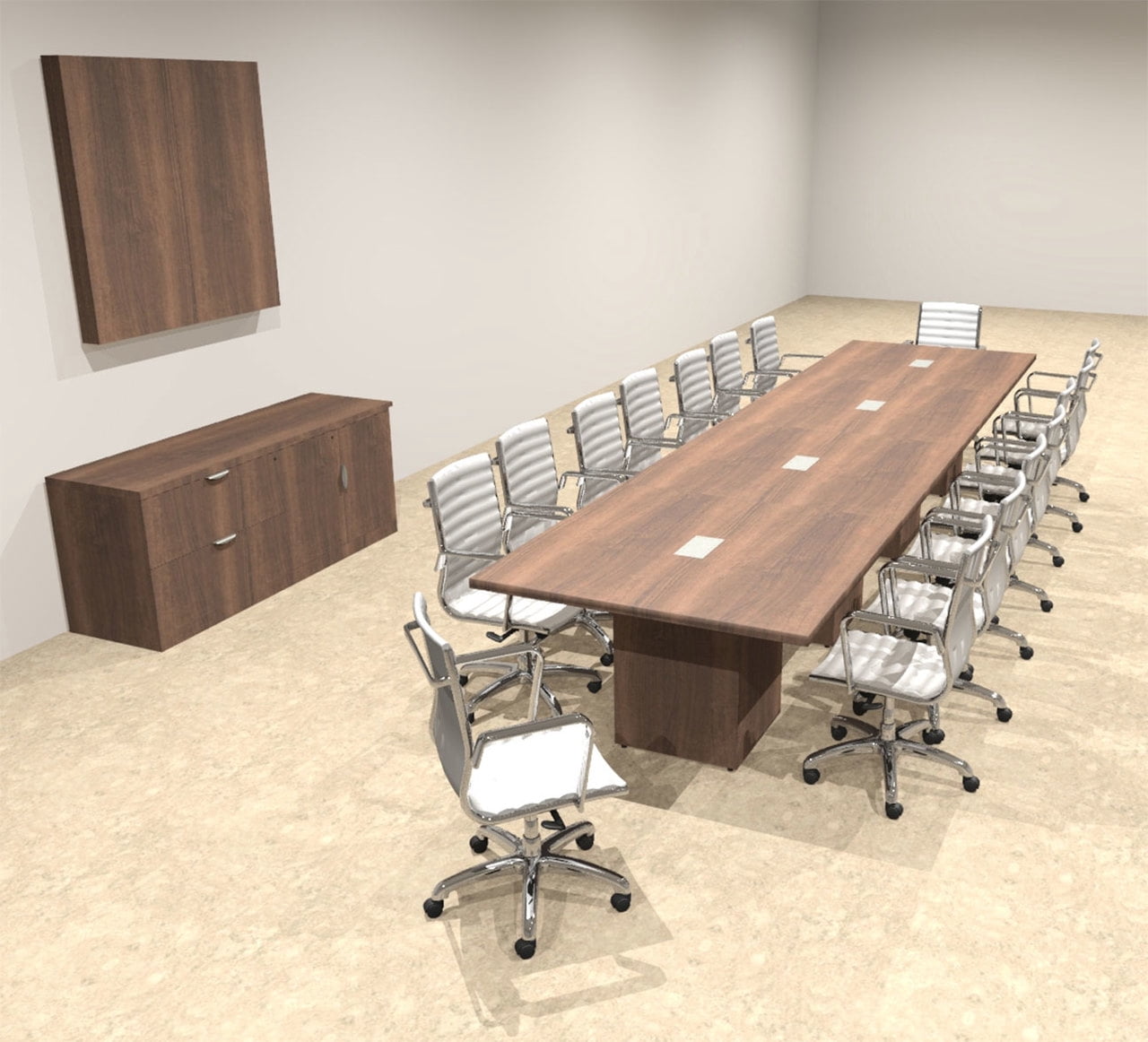 Modern Rectangular Top Cube Leg 16' Feet Conference Table, #OF-CON-CS20 ...