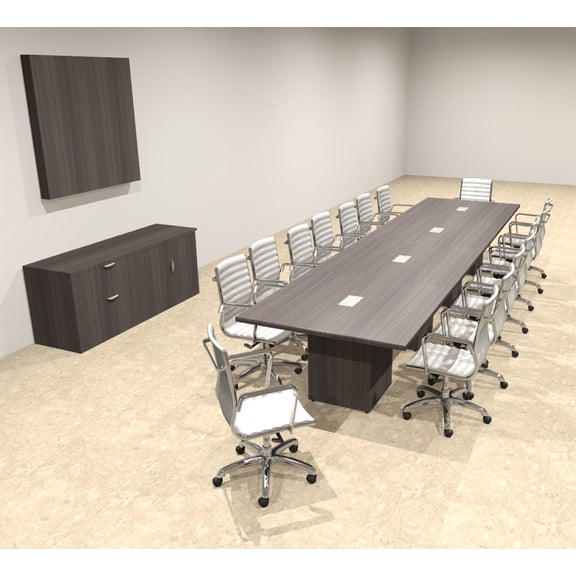 Modern Rectangular Top Cube Leg 16' Feet Conference Table, #OF-CON-CS24