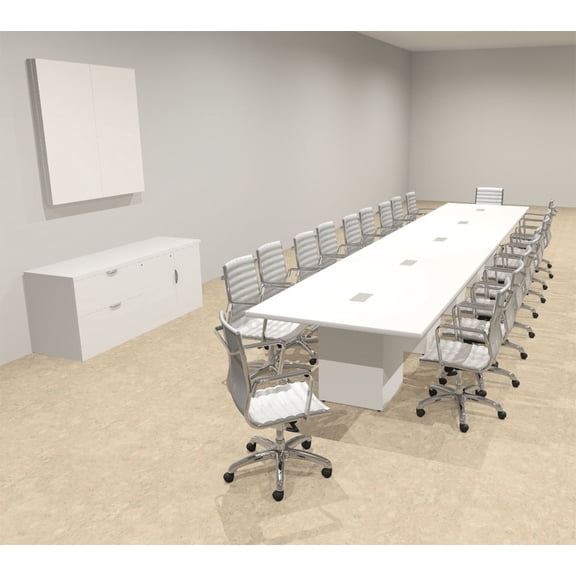 Modern Rectangular Top Cube Leg 20' Feet Conference Table, #OF-CON-CS25
