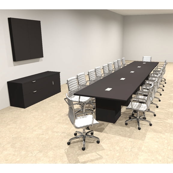 Modern Rectangular Top Cube Leg 20' Feet Conference Table, #OF-CON-CS31