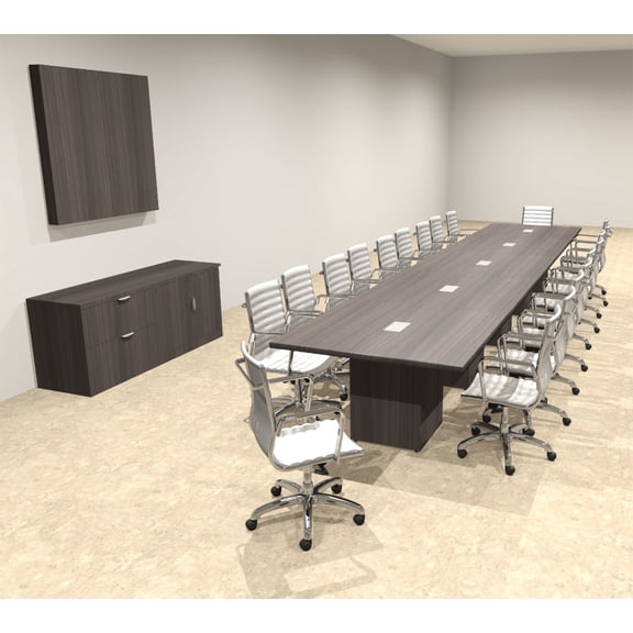Modern Rectangular Top Cube Leg 20' Feet Conference Table, #OF-CON-CS32