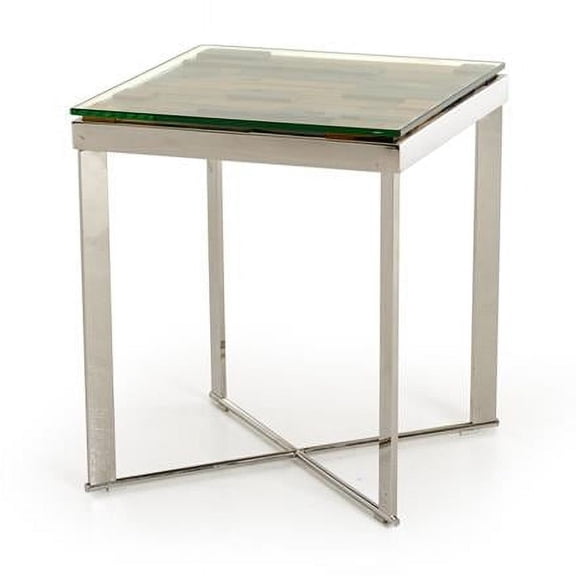 Modern Rectangular Wood Mosaic End Table - 22 x 19 x 19 in.