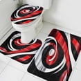 thumbnail image 1 of Modern Red Black Bathroom Rugs Set Abstract Retro Non Slip Absorbent Soft Bath Mats 3 Piece Set with Bathroom Rug, U-Shaped Floor Mat, Toilet Seat Cover Small Size, 1 of 9