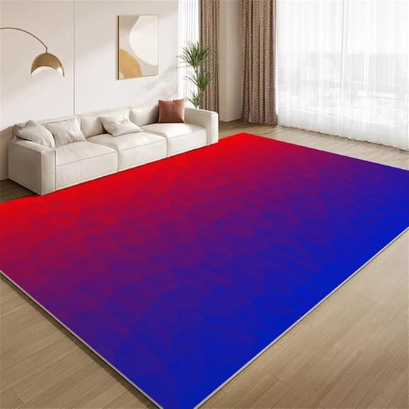 Modern Red Blue Area Rug Abstract Gradient Geometry Rugs Ultra Soft Non Slip Washable Carpet for Teens Boys Girls Kids Living Room Bedroom Nursery Study Office Hallway 5 x 8ft