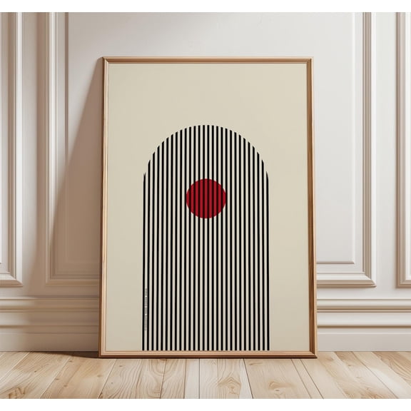 Modern Red Dot Geometric Poster Unframed Paper Print