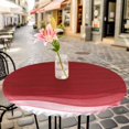 thumbnail image 1 of Modern Red Gradient Stripe Round Fitted Tablecloth with Elastic Edge,Waterproof Table Cloth Fits Tables Up to 55"-60",Wipeable Washable Table Cover for Indoor Outdoor Dinning,Ocean Wave Ombre Theme, 1 of 9