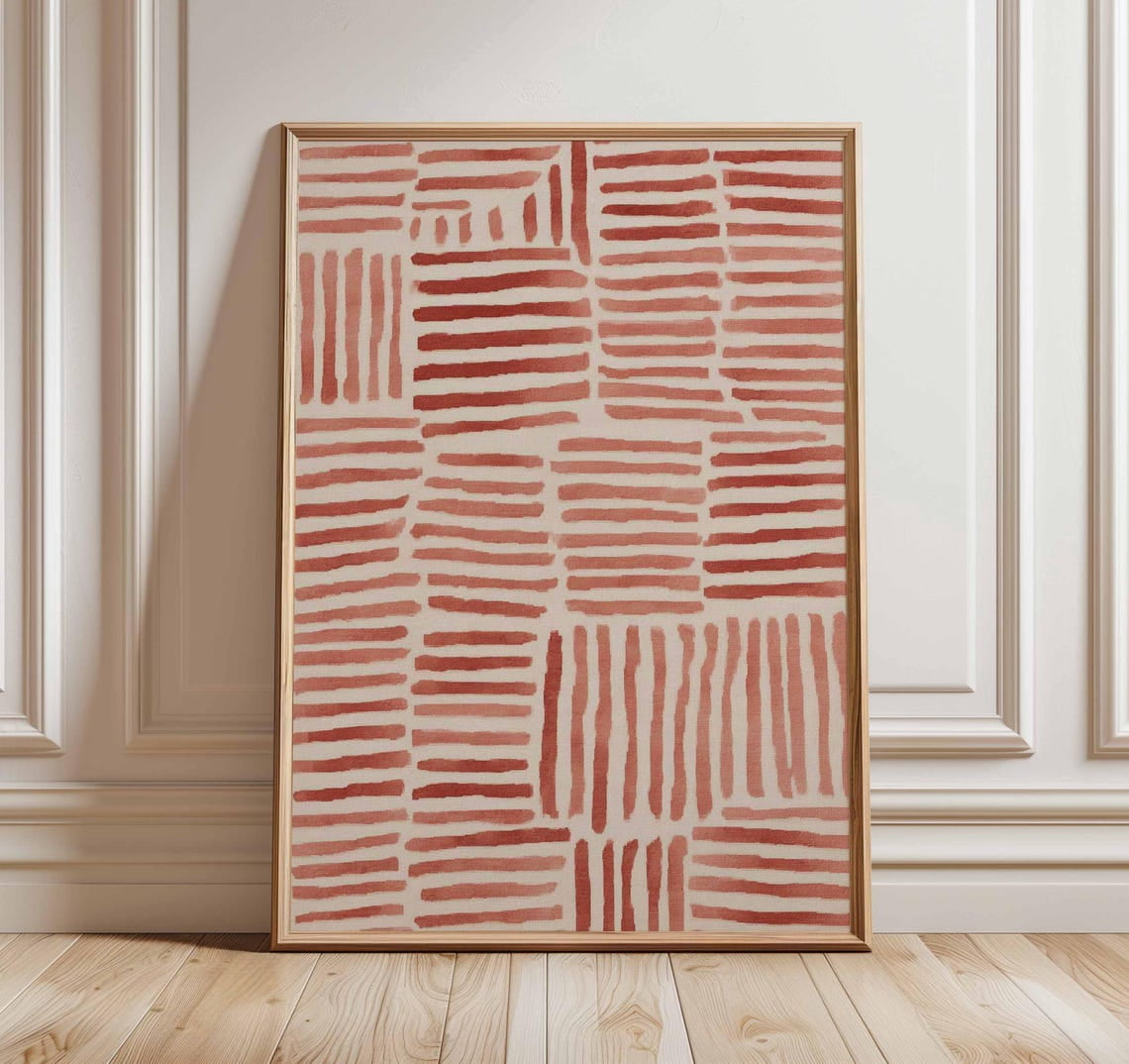 Modern Red Line Pattern Poster, Unframed Paper Poster 11x14in - Walmart.com