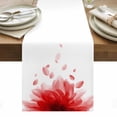 thumbnail image 1 of Modern Red Table Runner - 60 Inch Long, Kitchen Dining Table Runner Dresser Scarves, Gradient Floral Abstract Bohemian White Farmhouse Decor for Coffee Tables Wedding Party Banquet, 1 of 8