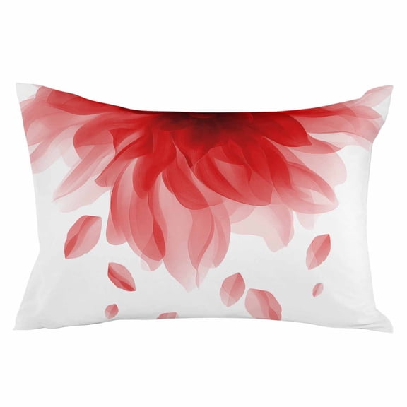 Modern Red Throw Pillow Cover 12 x 20 Inch Decorative Pillow Cover Gradient Floral Abstract Bohemian White Lumbar Pillowcase Seasonal Rectangle Cushion Case for Couch Sofa Bed Living Room