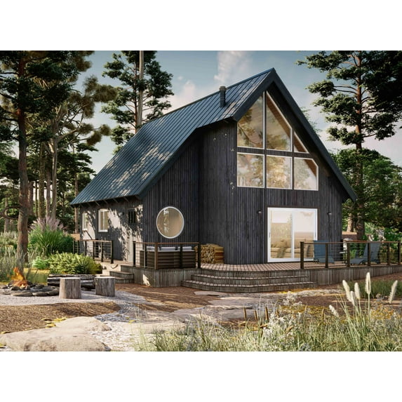 Modified A-Frame Cabin Plans - Walmart.com