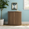 thumbnail image 1 of Walker Edison Modern Reeded Entryway Accent Cabinet, Mocha, 1 of 16