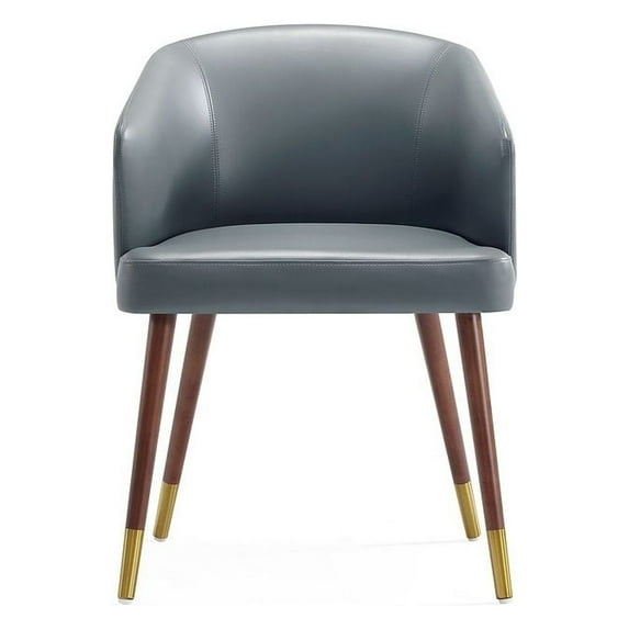 Reeva Dining Chair with Solid Wood Legs in Walnut and Graphite Gray