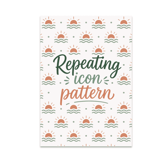 Modern Repeating Icon Pattern - Home Decor Enthusiast - 13x19 Poster Print