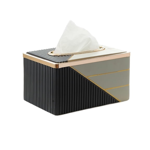 Modern Resin Alloy Tissue Box Cover Household Dining Table Napkin Facial Dispenser