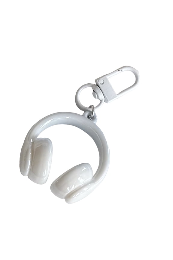 Modern Resin Keychain with Headphone Detail, Multipurpose Bag Decoration for Backpacks Phones