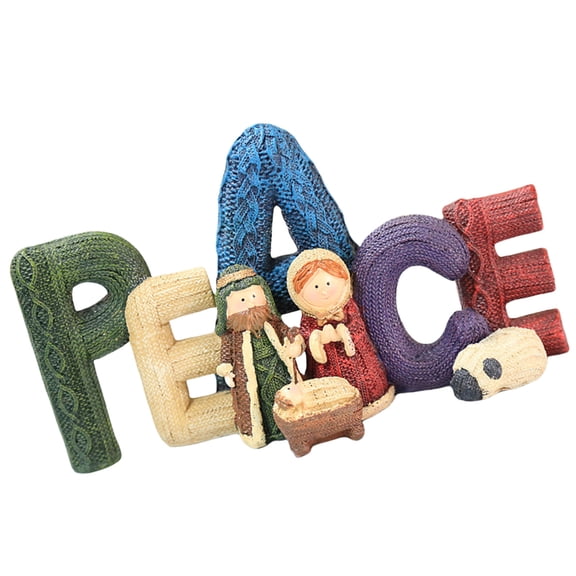 Modern Resin Nativity Figurine Set for Christmas Religious Celebration Home Ornamentation Elegant Holy Family Display