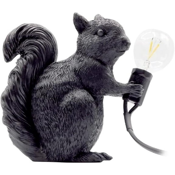 Modern Resin Squirrel Table Lamp Light LED Resin Animal Small Squirrel Lights Bedside LED Home Decor Desk Light Fixtures Squirrel Lighting Fixture for Living Room, Bedroom,Home Office