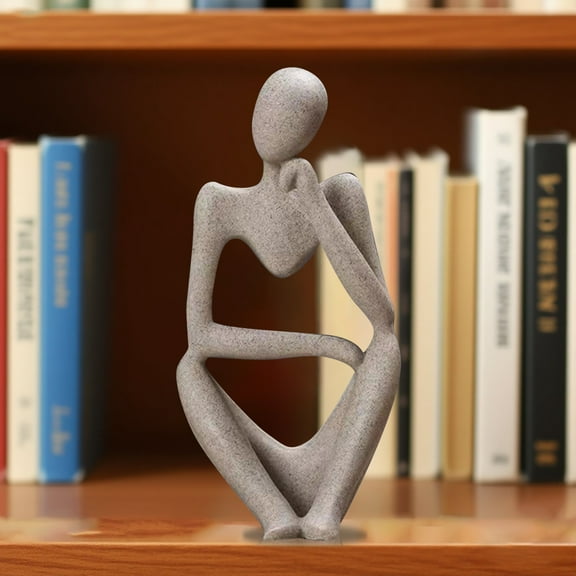 Modern Resin Thinker Sculpture Abstract Art Figurine Desktop Ornament for Home Bookshelf Living Room Bedroom Decoration Collectible Statue