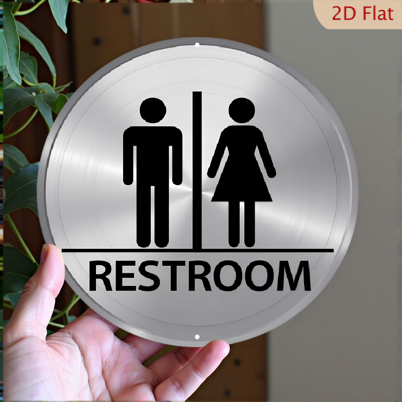 Modern Restroom Metal Sign Decor, 8