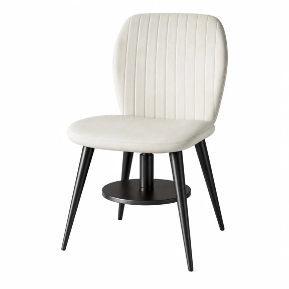 Modern Ribbed Extendable Dining Chair Suede Upholstered Lightweight Sturdy Metal Legs Portable Home Office Home Kitchen