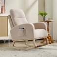 thumbnail image 1 of Modern Rocking Chair with High Back & Side Pocket, Nursery Glider Upholstered Armchair, 300 lbs Capacity, 1 of 14