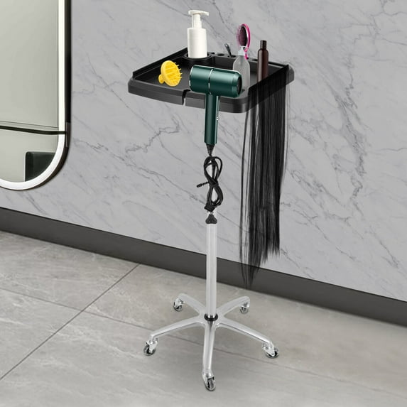Modern Rolling Salon Tray Cart, Movable Adjustable Hair Extension Tool Tray Cart