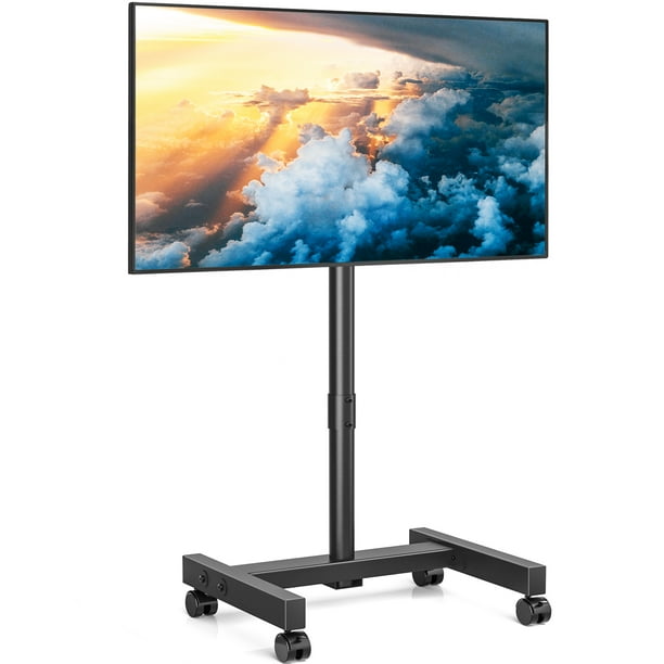 Modern Rolling TV Stand for 13 to 50 inch TVs Tilt Metal TV Stand