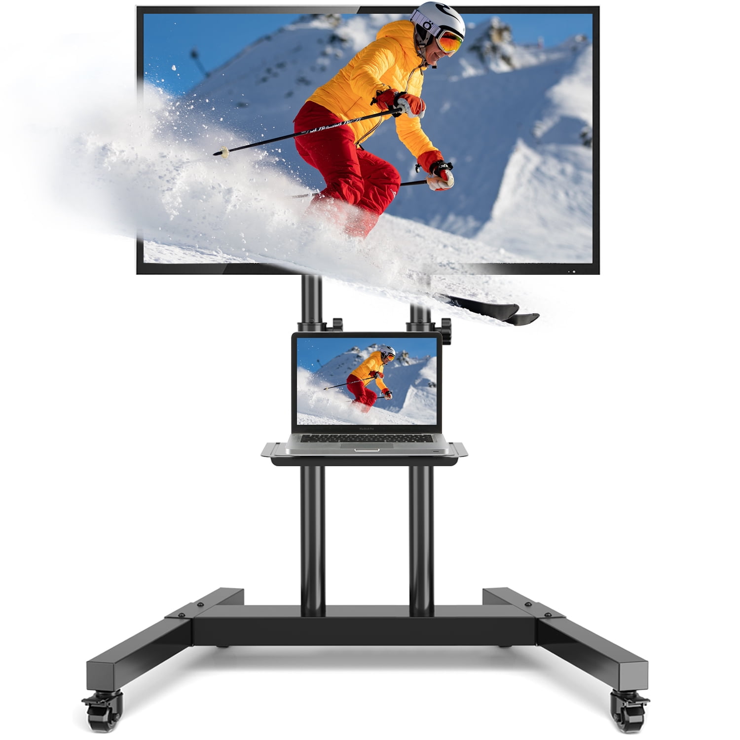 Modern Rolling TV Stand for 32 to 80 Inch Flat Panel TVs Outdoor Mobile