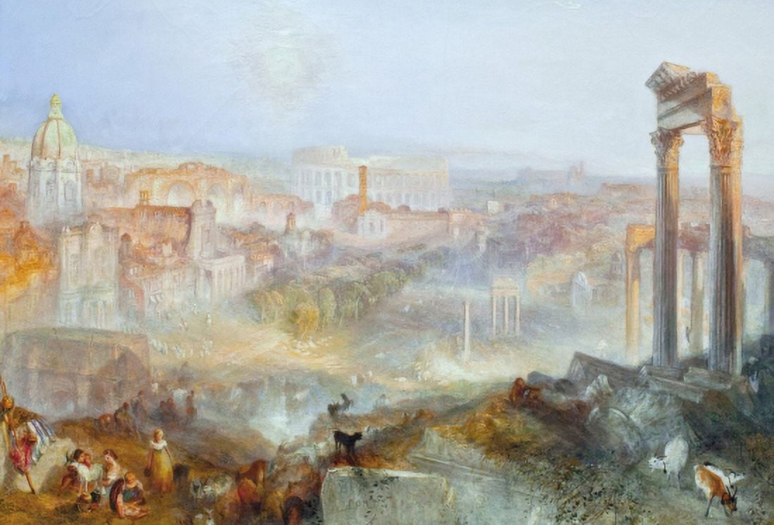 Modern Rome (Campo Vacino) Canvas Art - JMW Turner (24 x 36)