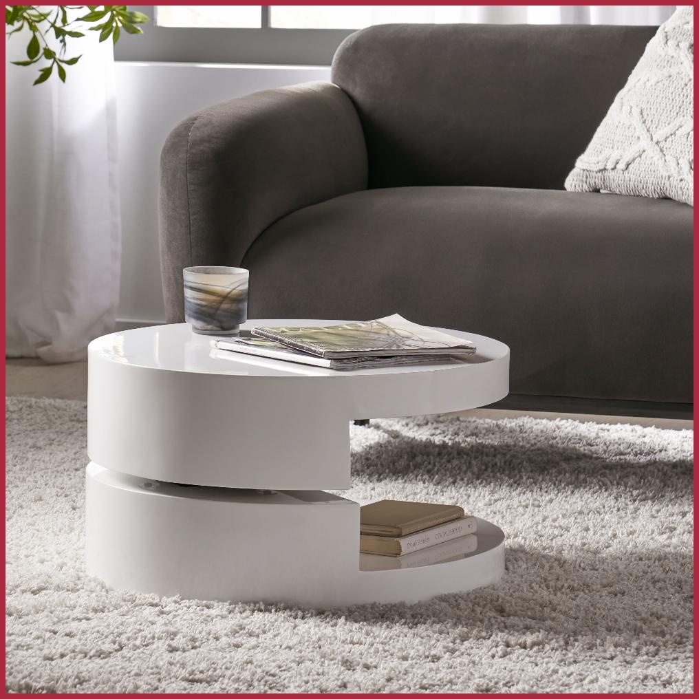 Rotating Modern Table Modern Rotating Coffee Table with Hidden Storage – Multifunctional ...