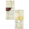 thumbnail image 1 of Modern Rouge and Blanc Wine Bottle Panels by Daphne Brissonnet; Two 8x18in Poster Prints, 1 of 1