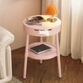 thumbnail image 1 of Modern Round 2-Tier Side Table with Open Storage Shelf , Minimalist End Table & Compact Nightstand , Versatile Accent Furniture for Living Room Bedroom Small Spaces , Sturdy Stable Construction, 1 of 6