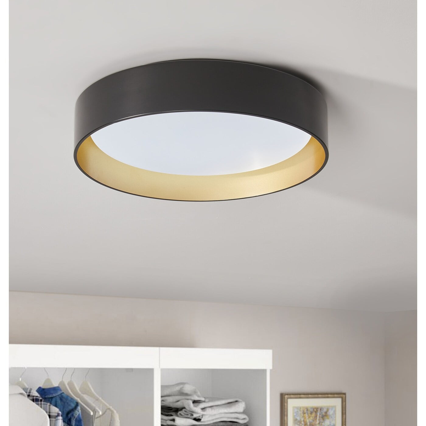 Modern Black Acrylic LED Flush Mount Ceiling Light