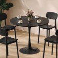 thumbnail image 1 of Modern Round Dining Table in Black, 31.5 Inch MDF and Metal Kitchen Furniture for Small Spaces and Studios, 1 of 11